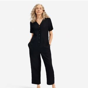 Everlane linen short sleeve jumpsuit